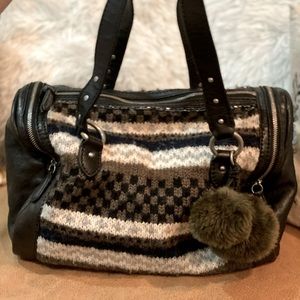 Juicy Couture knit and leather purse